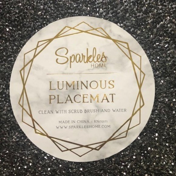 Sparkles Home Luminous Black Silver Placemat Charger Glam Rhinestone Halloween - Picture 3 of 3